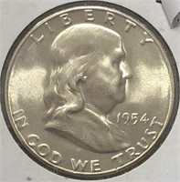1954-S Franklin Half Dollar BU