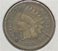 1863 Indian Cent F