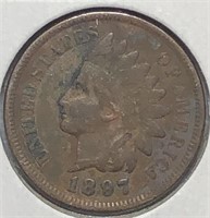 1897 Indian Cent Vg