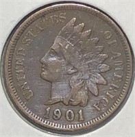 1901 Indian Cent Vf