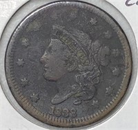 1838 Large Cent VF