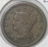 1847 Large Cent G+