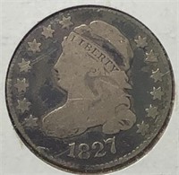 1827 Capped Bust Dime Pointed Top 1 VG+