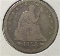 1853 Liberty Seated Quarter (arrows) VG