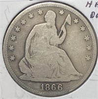 1866 Seated Half Motto