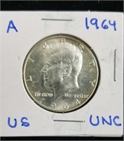 1964 Unc Kennedy Half Dollar
