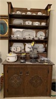 Wooden china hutch, contents not included 72"h