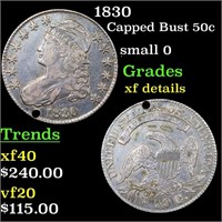 1830 Capped Bust Half Dollar 50c Graded xf details