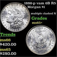 1886-p vam 6B R5 Morgan Dollar $1 Graded GEM+ Unc
