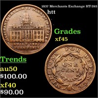 1837 Merchants Exchange HT-293 Hard Times Token 1c