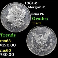1881-o Morgan Dollar $1 Graded BU+