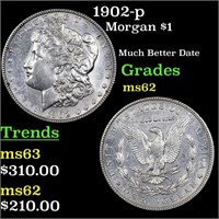 1902-p Morgan Dollar $1 Graded Select Unc