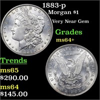 1883-p Morgan Dollar $1 Graded Choice+ Unc