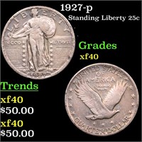 1927-p Standing Liberty Quarter 25c Graded xf