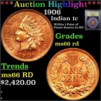***Auction Highlight*** 1906 Indian Cent 1c Graded