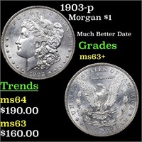 1903-p Morgan Dollar $1 Graded Select+ Unc