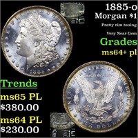 1885-o Morgan Dollar $1 Graded Choice Unc+ PL