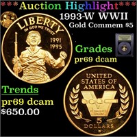 Proof ***Auction Highlight*** 1993-W WWII Gold Mod