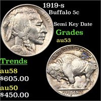 1919-s Buffalo Nickel 5c Graded Select AU