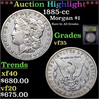 ***Auction Highlight*** 1885-cc Morgan Dollar $1 G