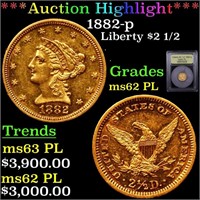 ***Auction Highlight*** 1882-p Gold Liberty Quarte