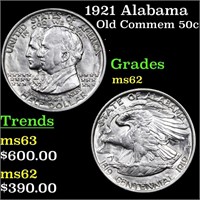 1921 Alabama Old Commem Half Dollar 50c Graded Sel