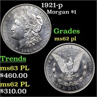1921-p Morgan Dollar $1 Graded Select Unc PL