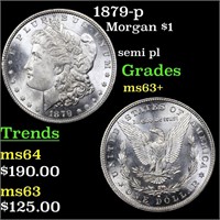 1879-p Morgan Dollar $1 Graded Select+ Unc