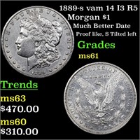 1889-s vam 14 I3 R5 Morgan Dollar $1 Graded BU+