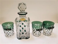 Val St. Lambert Emerald Green Crystal Set