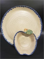 Pottery Plate & Apple Shaped Bowl