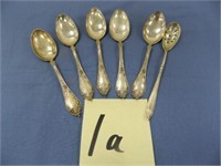 (5) Matching Sterling Silver Spoons & Olive Spoon