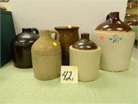 (5) Assorted Stoneware Pieces (4 As Is)