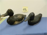 (2) Illinois River Wood Duck Decoys (1 w/ Glass -