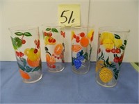 (4) Vintage Lemonade Glasses