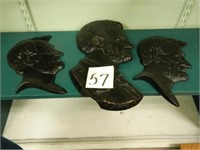 (3) Lincoln Cast Iron Wall Plaques