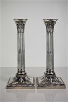 Pair of Tiffany Elizabeth II Silver Candlesticks