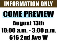 Come Preview! | August 13th 10:00 a.m. - 3:00 p.m.
