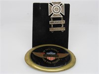 Belt Buckle & Vintage Badge