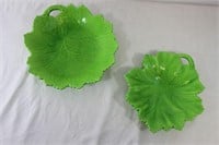 Ceramic Green Leaf Serving Platters