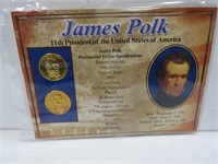 James Polk Presidential Dollar Set 24K Plated