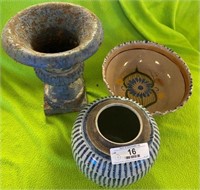Ceramic Bowl, Oriental Ginger Jar & Cast Iron Urn
