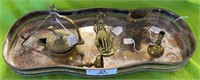 Silver Plated Gallery Serving Tray & Contents