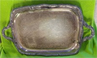 3 Large Silver Plated Handled Serving Trays
