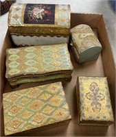 5 Lidded Florentine Boxes
