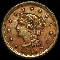 1851 Braided Hair Large Cent UNCIRCULATED