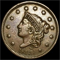 1837 Coronet Head Large Cent NEARLY UNC