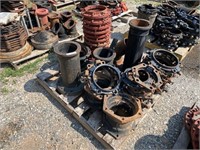 (3) PALLETS OF MISC PIPE FITTINGS, COVERS