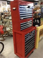 Large red craftsman tool chest full
