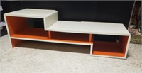 MCM WHITE & ORANGE ACCENT SIDE TABLE